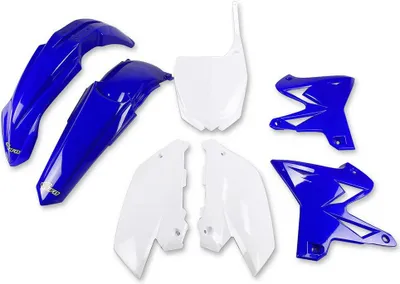 Productafbeelding van UFO PLAST verkleuringset, 7-delig. Kunststof verkleuringset voor Yamaha YZ WR 125 / 250 cc, bouwjaar 2015 - 2021, kleur: blauw / wit