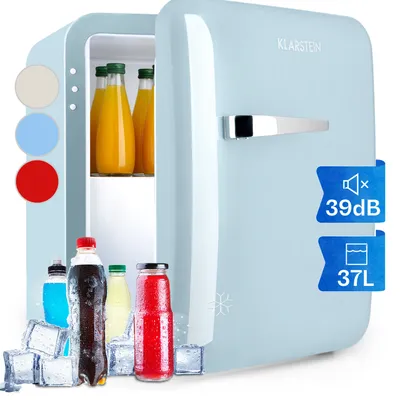 Zdjęcie produktu dla Klarstein Mini lodówko-zamrażarka, cicha, 32 l, do napojów i kosmetyków, retro