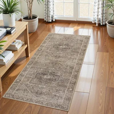 Immagine prodotto di Tappeto vintage in stile bohémien, 60 x 120 cm, lavabile e antiscivolo