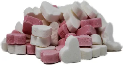 Produktbild von Rosa Weiße Herzen fruchtig süße Herzen mit Fruchtgeschmack 1000g