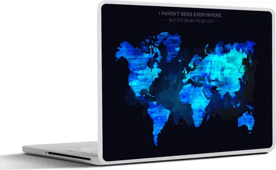 Produktbild von MuchoWow® Laptop Aufkleber Sticker Cover Weltkarte - Farbe - Sonnenuntergang 36.5x27.5 cm - Laptop-Sticker