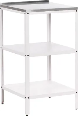 Produktbild von BELIANI Outdoor-Kücheninsel Weiß Stahl 50 x 50 x 90 cm mit Edelstahlplatte Modern für Garten Draußen Außenbereich Ausstattung Outdoor-Küchenmöbel