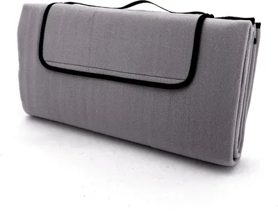 Produktbild von heimtexland Picknickdecke wasserdicht Outdoor Strandmatte Isomatte waschbar Campingdecke faltbar mit Tragegriff Festival Zelten Picknick Strand Decke Typ549 grau 135x170 cm