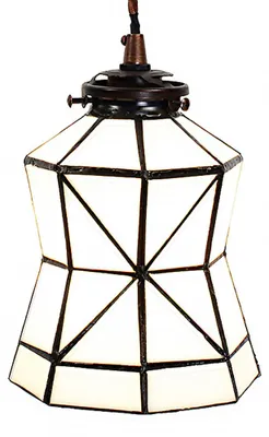 Produktbild von Clayre & Eef Hängeleuchte Tiffany Ø 15x115 cm Weiß Braun Glas
