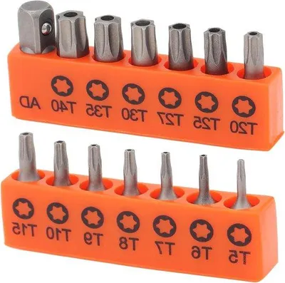 Obrázok produktu pre Sada bezpečnostných skrutkovačov, 14-dielna, hviezdicové bitové nástavce na opravy elektroniky