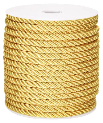 Dekokordel Gold 5 mm, 20 m, Polyester, 3-lagig
