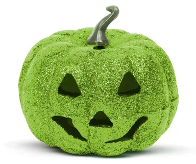 Produktbild von Halloween-Dekoration mit RGB-LEDs – Kürbis aus Schaumstoff – grün – 11 cm