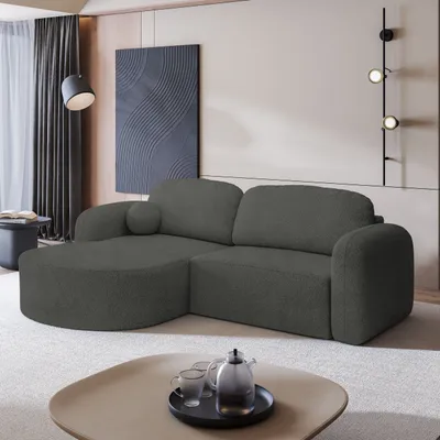 Produktbild von Masseno Ecksofa AMILIA L-S mit Schlaffunktion L-Form, Sofa mit Bettkasten, Wohnzimmersofa, Couch, Soffa, Bettsofa, Couchgarnitur- Grau, QUELLE 92