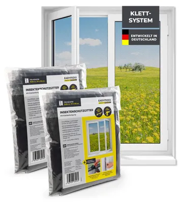 Immagine prodotto di EASYmaxx zanzariera per finestre con nastro velcro autoadesivo set di 2 - 110x130cm