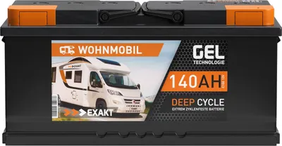 Produktbild von EXAKT GEL Solarbatterie 12V 140Ah Wohnmobil Batterie Gel Akku 120Ah 130Ah
