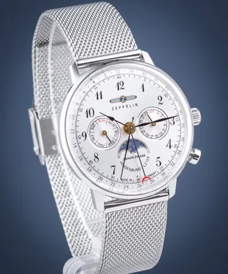 Image de Zeppelin Femmes Montre Hindenburg Z7037M/1 Montre-bracelet en acier inoxydable argent UZ7037M/1