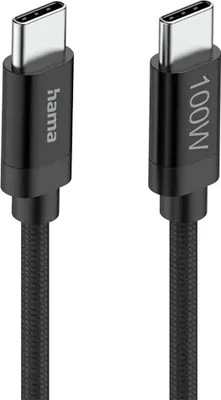 Immagine prodotto di Cavo di ricarica "Fabric", USB-C - USB-C, 100W, 1,5 m, nylon, nero (00201740)