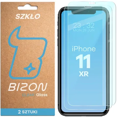 Produktbild von Gehärtetes Glas für iPhone 11 / Xr, Bizon Glass Clear Duo, 2 Stück