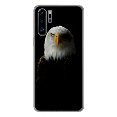 Produktbild von MuchoWow® Handyhülle Schutzhülle Hülle für Huawei P30 Pro Adler - Vogel - Schwarz Silikon Softcase Handy Hülle - Schutzdeckel