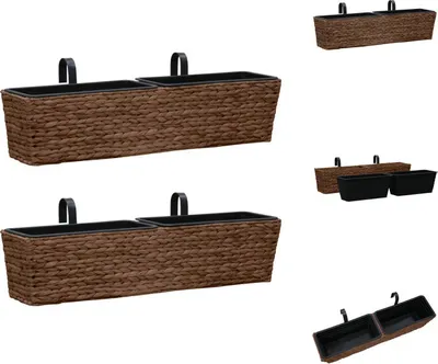 Produktbild von vidaXL Pflanzkübel 2 Stk. Wasserhyazinthe Braun -  Blumentöpfe & Pflanzgefäße