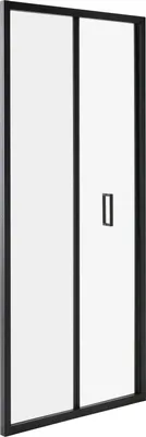 Produktbild von BELIANI Duschfalttür Schwarz Sicherheitsglas u. Aluminiumprofile 80 cm Breit 190 cm Hoch Modern Klarglas Einzelfalttür Duschtür für Nische Bad