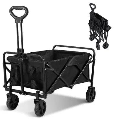 Produktbild von Faziango Bollerwagen Handwagen Transportwagen Faltbar Strandwagen Gartenwagen Gerätewagen Offroad Transportkarre Schubkarre