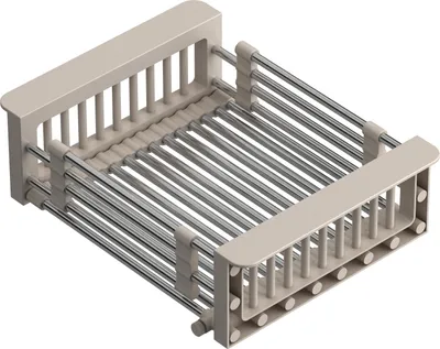 Obrázok produktu pre QUADRON odkapávací kôš, odkapávací stojan na drez | veľkosť 30 x 22,5 x 10 cm béžová | teleskopický odkapávací stojan z nehrdzavejúcej ocele | na umývanie kuchynských drezov
