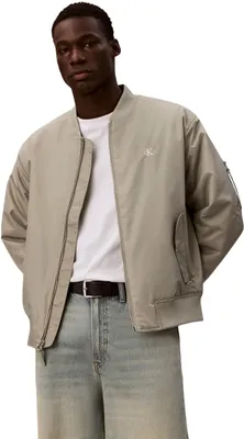 Produktbild von Calvin Klein Herren Bomberjacke Hero mit Reißverschluss, Grau (Forest Fog), XL