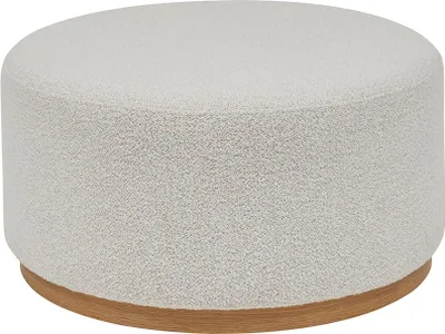 Produktbild von Eazy Living Bouclé Pouf Ø 81 cm Tiane Weiß