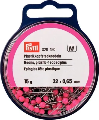 Produktbild von Plastikkopfstecknadeln 0,65 x 32 mm neon