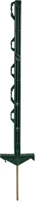 Produktbild von horizont Weidezaunpfähle Kunststoff 10 Stück grün, Höhe 108cm, Doppeltritt, Kunststoffpfahl mit Ösen für Bänder, Seile, Litzen, Weidezaunpfahl