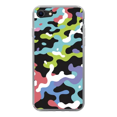 Produktbild von MuchoWow® Handyhülle Schutzhülle Hülle für iPhone 8 Buntes Camouflage-Muster Silikon Softcase Handy Hülle - Schutzhaube