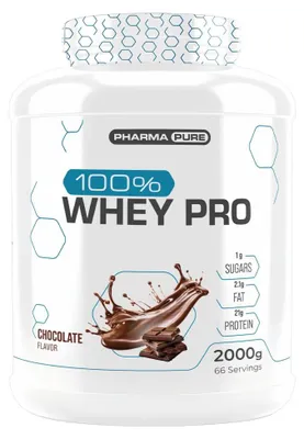 Image de Whey protéine - Pharmapure - 100% Whey Pro (2kg) - Saveur Chocolate