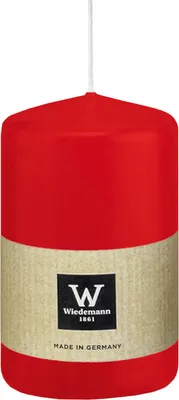 Produktbild von Stumpenkerze aus Paraffin, Rot, Wiedemann, 80/58 mm, Brenndauer ca. 29h