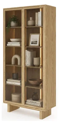Produktbild von Hasa - Vitrine, 94x38x195h cm Eichenbraun, 4 Regalböden