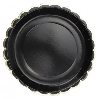 Immagine prodotto di PartyPro Piatto Festonee 23cm Nero Oro
