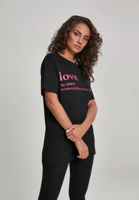 Image de Mister Tee Female Shirt Ladies Love Definition Tee Black-XS