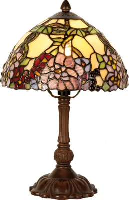 Immagine prodotto di Lampada da tavolo Tiffany Clayre & Eef Ø 22x32 cm Fiori di vetro verde giallo