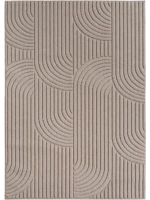 Image de Tapis uni Kurzflor, idéal pour le salon, la chambre à coucher ou la chambre d'enfant, couleur beige, forme rectangulaire, dimensions 140x200 cm