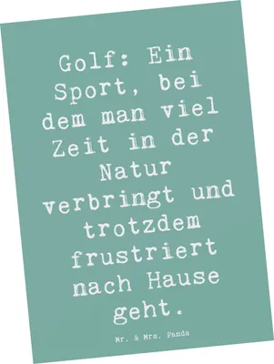 Produktbild von Mr. & Mrs. Panda Postkarte Spruch Golf Erlebnis - Meeresbrise - Geschenk, Atmosphäre, Erfolgserlebnis, Sportler, Postkarten, Fotokarte, Ansichtskarte, Freundschaft, Sport
