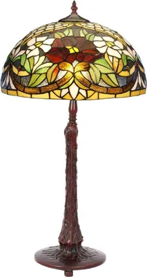 Produktbild von Casa Padrino Luxus Tiffany Tischleuchte Mehrfarbig Ø 50 x H. 72 cm - Tiffany Schreibtischleuchte - Wohnzimmer Deko Leuchte - Scheibtisch Deko Leuchte - Luxus Tiffany Leuchten
