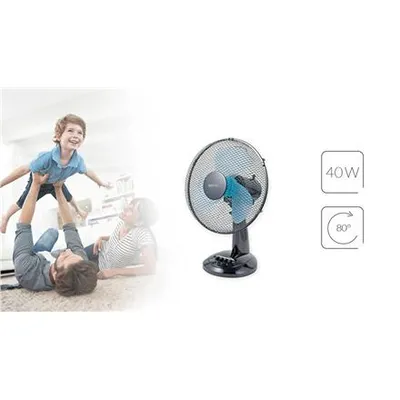 Obrázok produktu pre Stolný ventilátor MPM MWP-16/C, rýchlosť 3, 40 W, oscilácia, priemer 34,5 cm, čierny