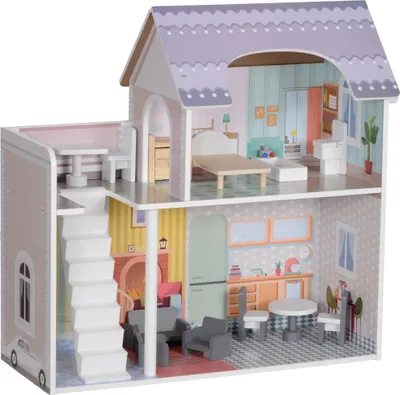 Produktbild von Puppenhaus - Spielset - Mit Möbeln und Zubehör - Kunststoff - Mehrfarbiger Balkon