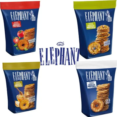 Produktbild von Elephant Squeezed Pretzels 4er Mix 680g
