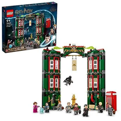 Image de LEGO 76403 Harry Potter, Ministère de la Magie, film "L'Ordre du Phénix", modèle à construire, 12 figurines, dont Harry, Ron et Hermione. Jouet modulaire transformable, cadeau de collection