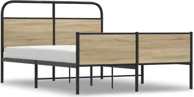 Produktbild von vidaXL Bettgestell ohne Matratze 120x200 cm Sonoma-Eiche Holzwerkstoff