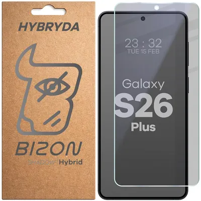 Produktbild von Hybridglas mit Privatschutzfilter für Galaxy S26 Plus, Bizon Hybrid Shadow, Matt