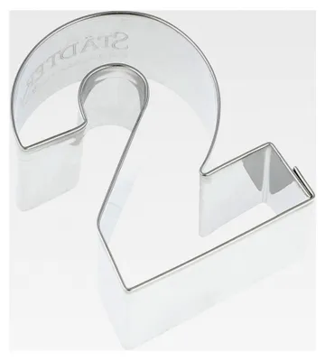 Produktbild von Ausstechform Zahl 2 aus Edelstahl, 6,5 cm, silber