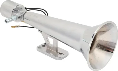 Productafbeelding van Luchtklaxon voor auto, universeel, roestvrij, 150 dB, metaal, luid, zilverkleurig, claxon voor vrachtwagens, geschikt voor 12V en 24V, boot, jacht, camper, motorfiets