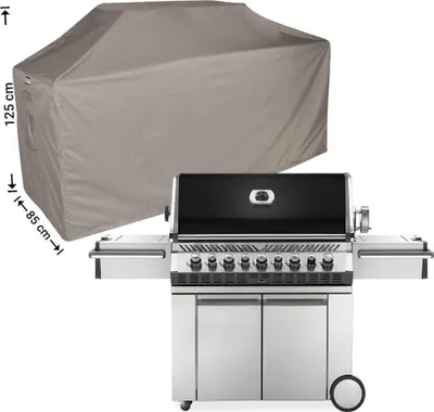Produktbild von Raffles Covers Abdeckhaube für Gasgrill 220 x 85 H: 125/115 cm | Atmungsaktiv | Wasserdicht | UV-beständig | Doppelnähte | Elastischer Kordelzug