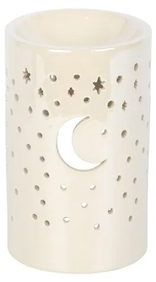 Ölbrenner & Wachswärmer, Mondpfeiler, weiß, 8,4×8,4×13,1 cm