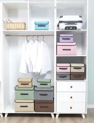 Immagine prodotto di Contenitore in tessuto, pieghevole con coperchio, 36x23x24 cm, grigio, per abbigliamento e giocattoli