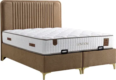 Produktbild von Villa Möbel Bett Set London 160x200 Ocker, Bett Set (mit Matratze), Bett mit Stauraum