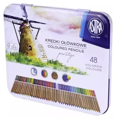 Zdjęcie produktu dla Astra Art-Pap Kredki Prestige 48 Kolorw - Akwarelowe Kredki Do Rysowania I Malowania