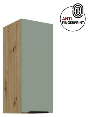 Produktbild von Küchen Hängeschrank 30 cm ARIA Aquamarin ultra matt + Eiche Artisan matt, hochwertige Fronten mit Anti Fingerprint Beschichtung Küchenzeile Küchenblock